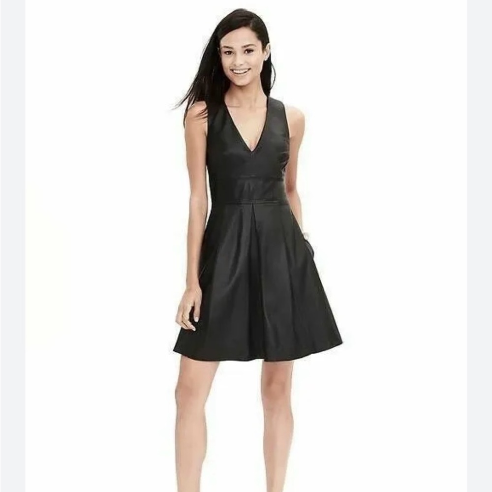 Banana Republic Black Leather Dress